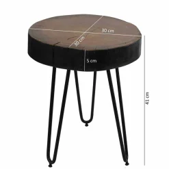 Online Wohnen Design Ablagetisch Tohema mit Baumkante dunkel