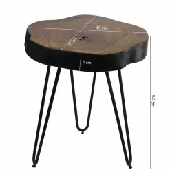 Online Wohnen Design Ablagetisch Tohema mit Baumkante dunkel
