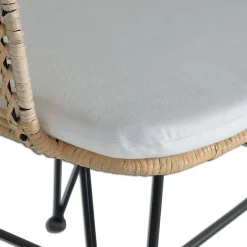 Online Wohnen Design Armlehnenstuhl in Rattan Natur und Schwarz - Adatto (2er Set)