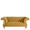 Discount Wohnen Design Barocksofa in Gelb Samtvelours - Alisho