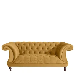 Discount Wohnen Design Barocksofa in Gelb Samtvelours - Alisho