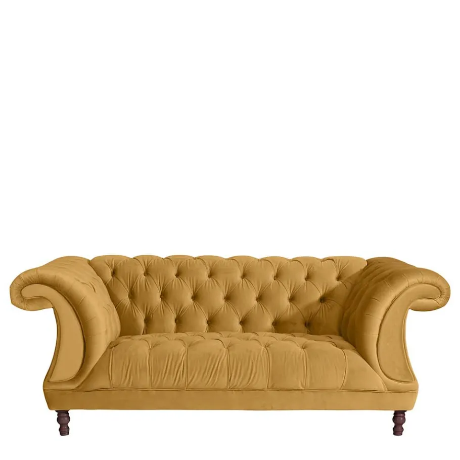 Discount Wohnen Design Barocksofa in Gelb Samtvelours - Alisho