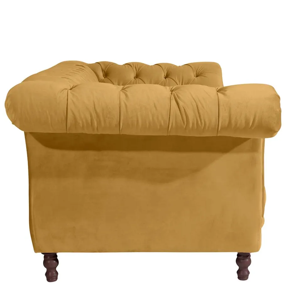 Discount Wohnen Design Barocksofa in Gelb Samtvelours - Alisho