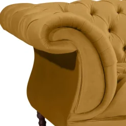 Discount Wohnen Design Barocksofa in Gelb Samtvelours - Alisho