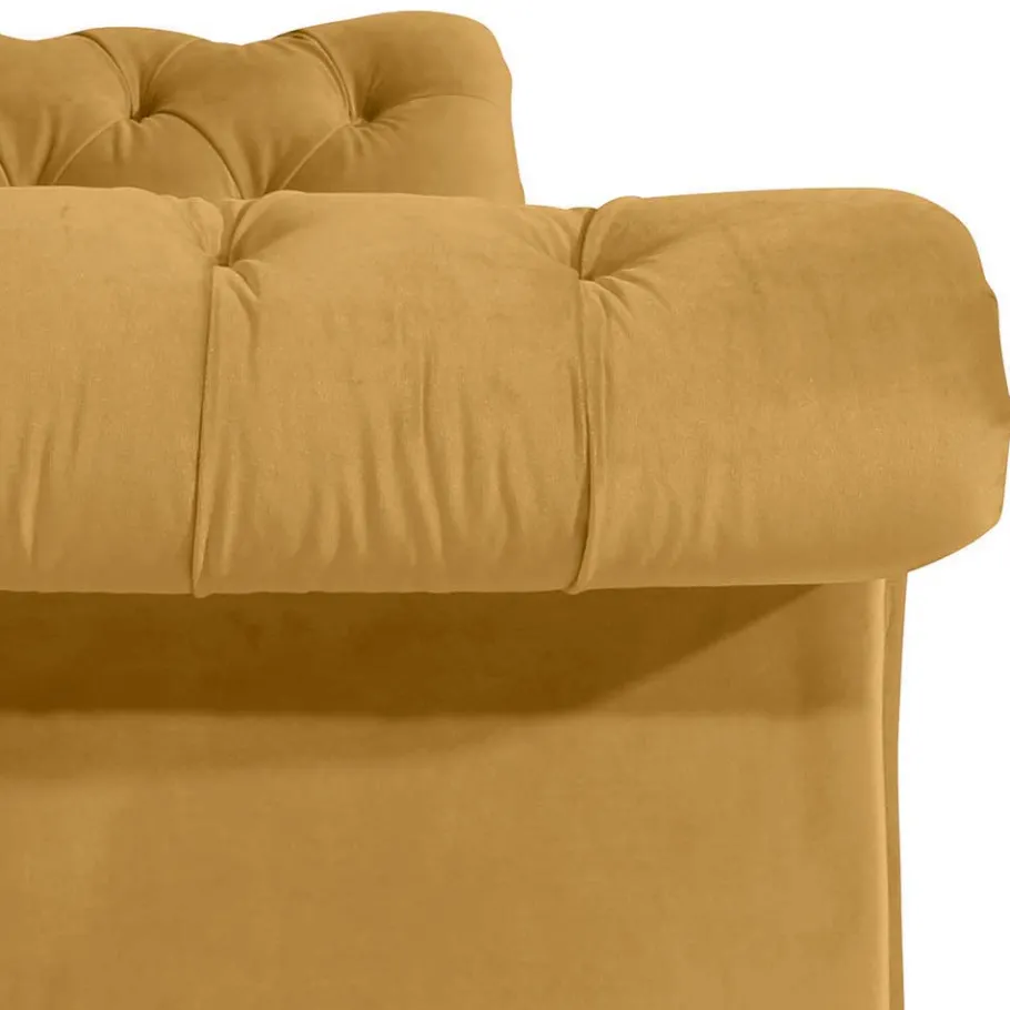 Discount Wohnen Design Barocksofa in Gelb Samtvelours - Alisho