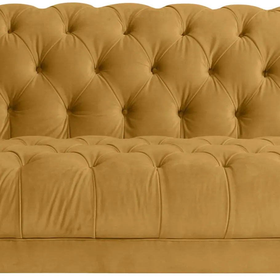 Discount Wohnen Design Barocksofa in Gelb Samtvelours - Alisho