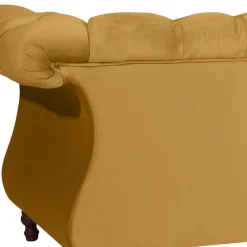 Discount Wohnen Design Barocksofa in Gelb Samtvelours - Alisho