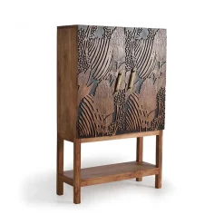 Hot Wohnen Design Barschrank mit Schnitzerei und Lack - Marcel