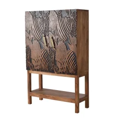 Hot Wohnen Design Barschrank mit Schnitzerei und Lack - Marcel