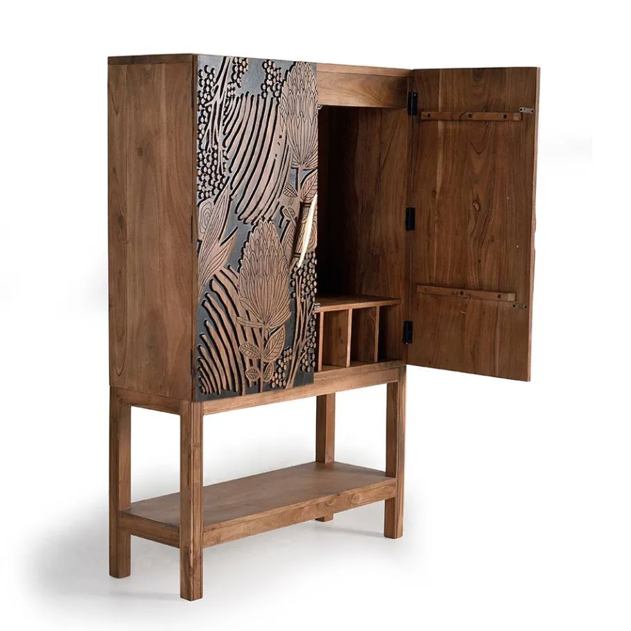 Hot Wohnen Design Barschrank mit Schnitzerei und Lack - Marcel