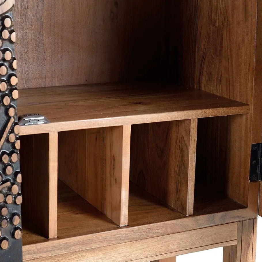 Hot Wohnen Design Barschrank mit Schnitzerei und Lack - Marcel