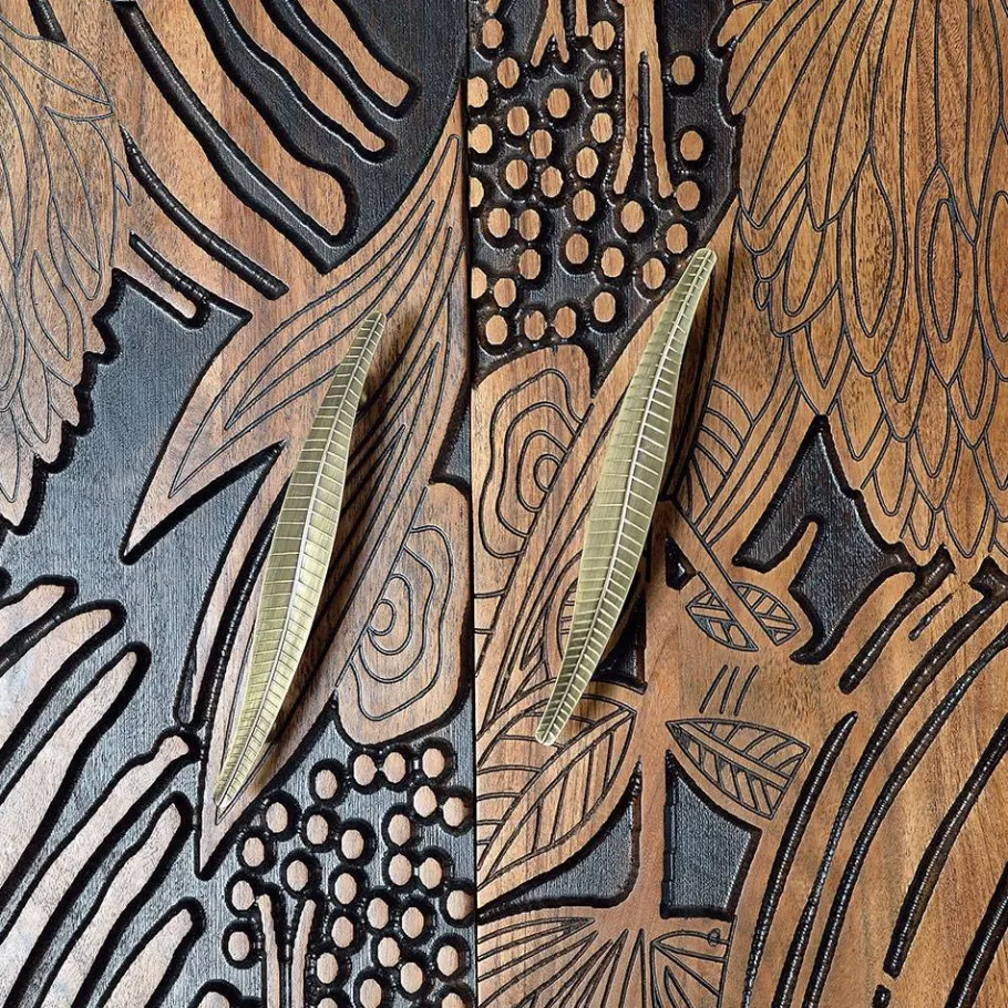 Hot Wohnen Design Barschrank mit Schnitzerei und Lack - Marcel