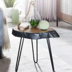 Hot Wohnen Design Beistelltisch aus Baumscheibe Akazie - Nava