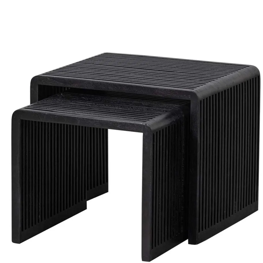 Discount Wohnen Design Beistelltisch Duo in Schwarz - Bagaci (zweiteilig)