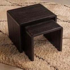 Discount Wohnen Design Beistelltisch Duo in Schwarz - Bagaci (zweiteilig)