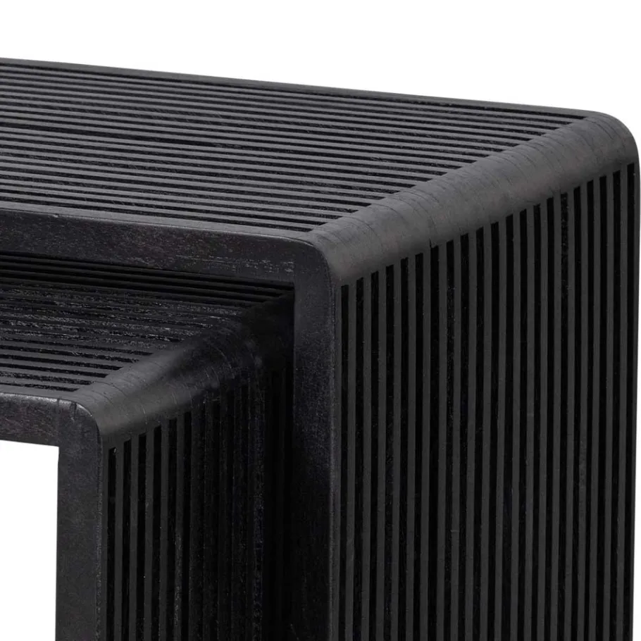 Discount Wohnen Design Beistelltisch Duo in Schwarz - Bagaci (zweiteilig)