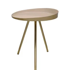 Wohnen Design Beistelltisch in Cremeweiß mit Gold - Tayler