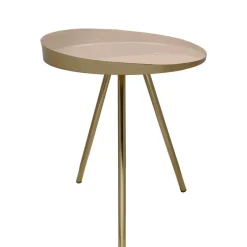 Wohnen Design Beistelltisch in Cremeweiß mit Gold - Tayler