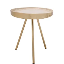 Wohnen Design Beistelltisch in Cremeweiß mit Gold - Tayler