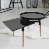 New Wohnen Design Beistelltisch in Hochglanz Schwarz - Biledda