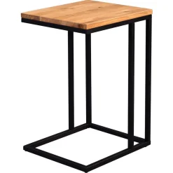 Hot Wohnen Design Beistelltisch mit Wildeiche Massivholz Voprium & Metall schwarz