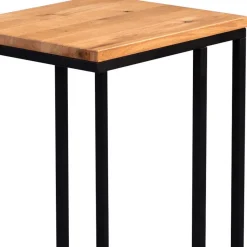Hot Wohnen Design Beistelltisch mit Wildeiche Massivholz Voprium & Metall schwarz