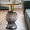 New Wohnen Design Beistelltisch mit Rauchglas Fuß - Fernandez