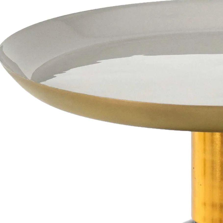 New Wohnen Design Beistelltisch mit Rauchglas Fuß - Fernandez