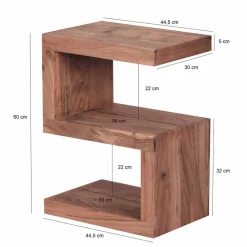 Online Wohnen Design Beistelltisch Vislan in S-Form