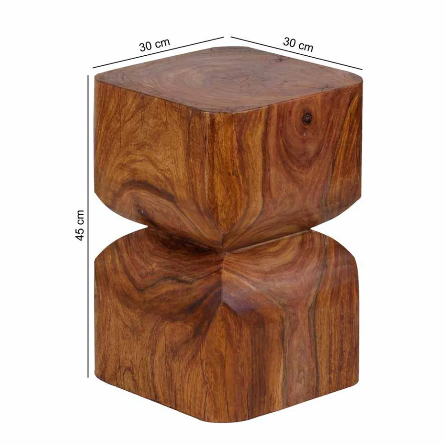 New Wohnen Design Beistelltischchen Pisinon aus Holz massiv