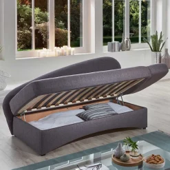 Best Wohnen Design Bettcouch in Grau - Maelas
