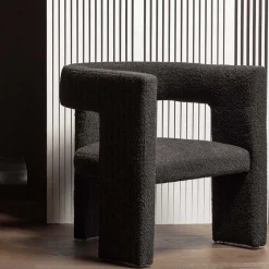 Sale Wohnen Design Cocktailsessel in Dunkelgrau Boucle - Seanno