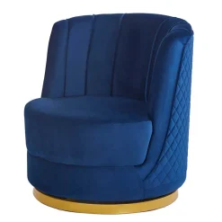 Clearance Wohnen Design Cocktailsessel in Dunkelblau Samt - Sara