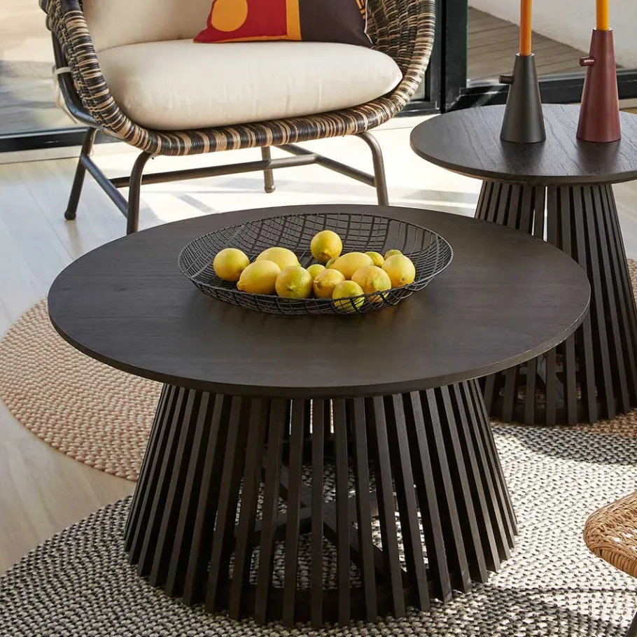 Best Wohnen Design Couchtisch aus Zedrachholz in Schwarz - Benns