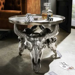 Clearance Wohnen Design Couchtisch mit Büffel Schädel Gestell - Zarinas