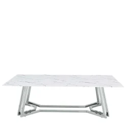 Online Wohnen Design Couchtisch mit Glasplatte Marmor Optik - Mimdos