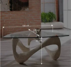 Best Wohnen Design Couchtisch Orcia mit Glasplatte