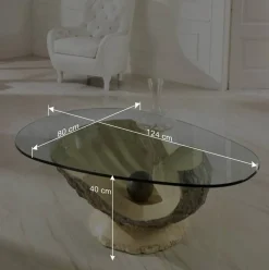 Online Wohnen Design Couchtisch Ricana mit Glasplatte
