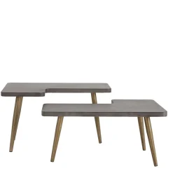 Outlet Wohnen Design Couchtische mit Betonplatte - Varhida (zweiteilig)