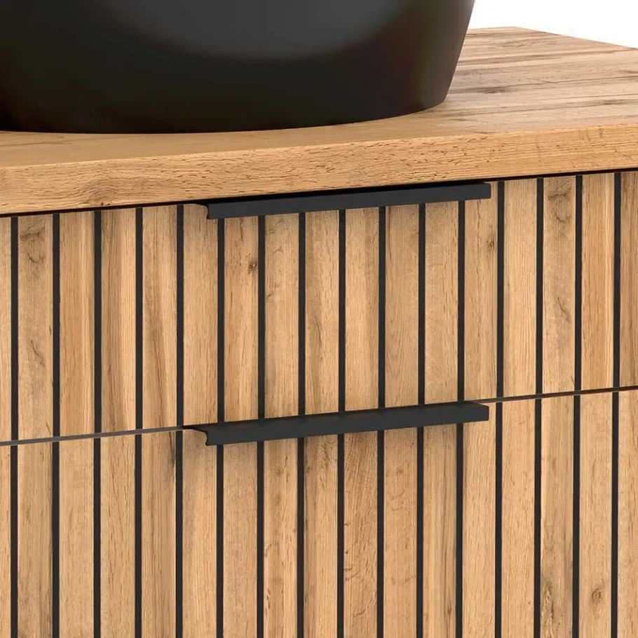 Best Wohnen Design Doppel-Waschtisch & Spiegelschrank - Crystoga (zweiteilig)
