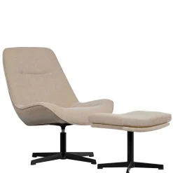Outlet Wohnen Design Drehsessel mit Hocker - Maineka (zweiteilig)