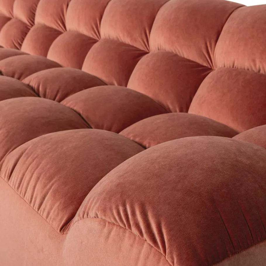 Best Wohnen Design Eckcouch in Apricot Samt - Meteora