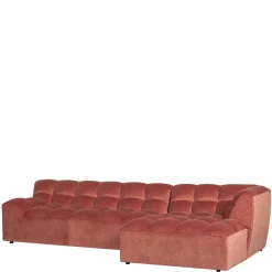 Best Wohnen Design Eckcouch in Apricot Samt - Meteora