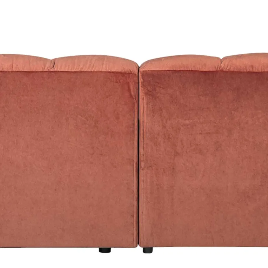 Best Wohnen Design Eckcouch in Apricot Samt - Meteora