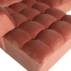 Best Wohnen Design Eckcouch in Apricot Samt - Meteora