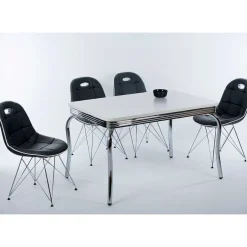 Online Wohnen Design Essgruppe in Schwarz & Weiß - Candelcero (fünfteilig)