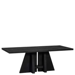 Sale Wohnen Design Esstisch aus schwarzem Massivholz - Emalika