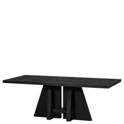 Sale Wohnen Design Esstisch aus schwarzem Massivholz - Emalika