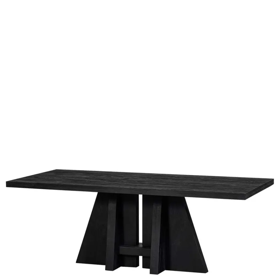 Sale Wohnen Design Esstisch aus schwarzem Massivholz - Emalika