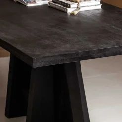 Sale Wohnen Design Esstisch aus schwarzem Massivholz - Emalika